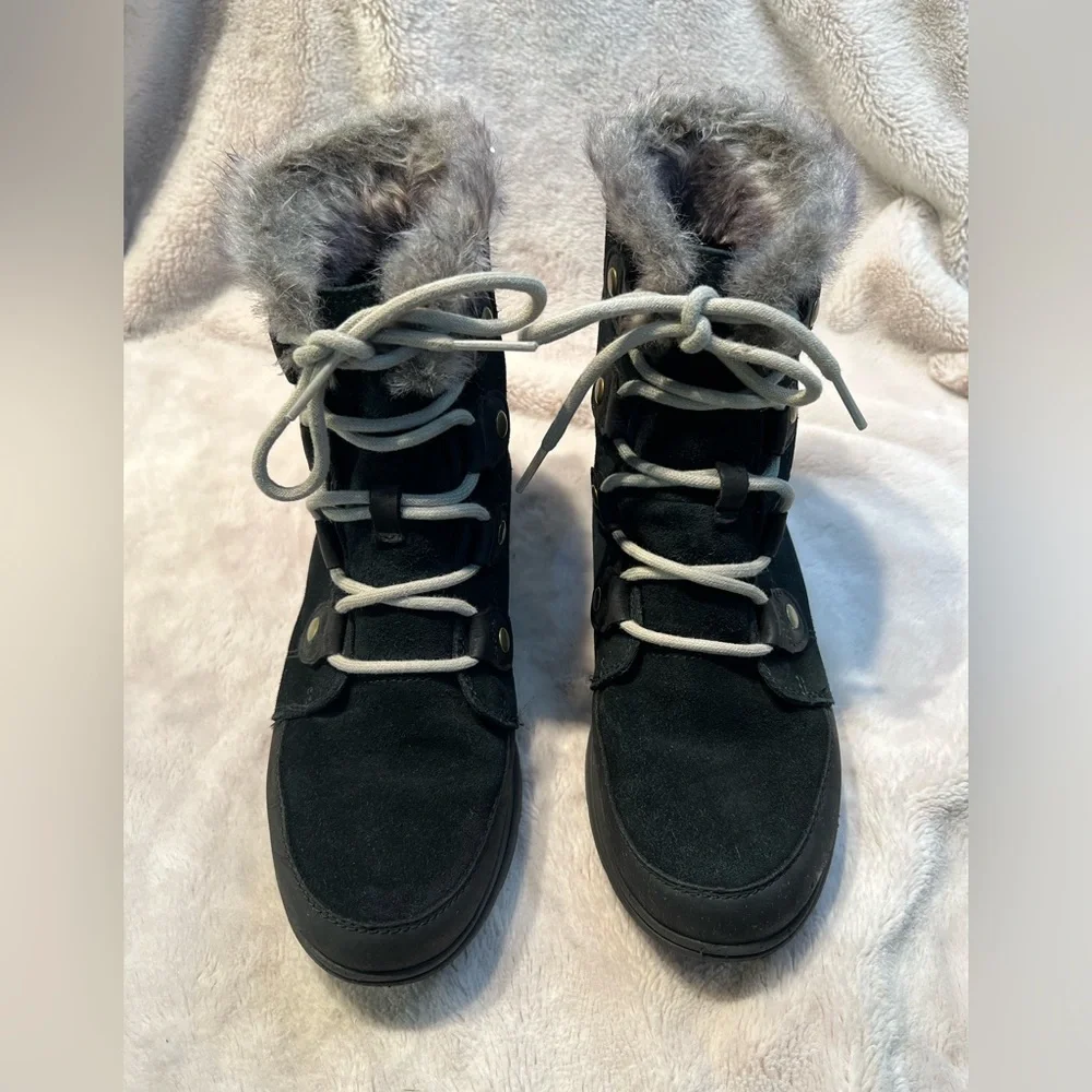 Sorel Boots Women Size 8.5 Joan The Explorer Black - Picture 2 of 5